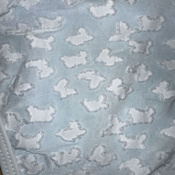 Bikini Set Womens Small High Rise Swim Suit blue cloud Thong Cheeky - Picture 3 of 3